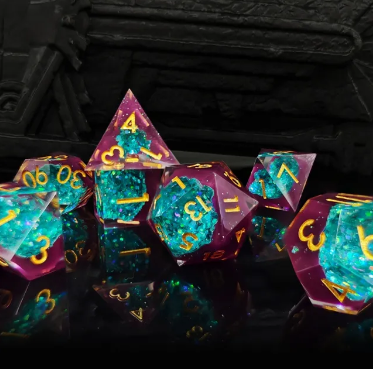 Sharp Edge Resin Dice: Heart of Dreams
