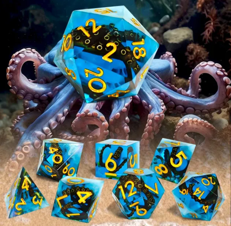 Sharp Edge Resin Dice: Octopus