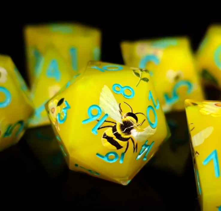 Sharp Edge Resin Dice: Bees and Flowers