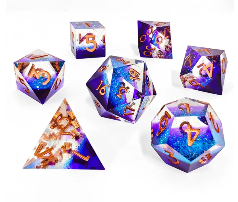 Sharp Edge Resin Dice: Purple Splash
