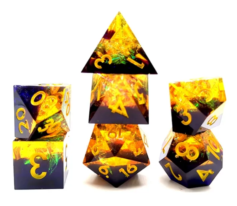 Sharp Edge Resin Dice: Yellow Night