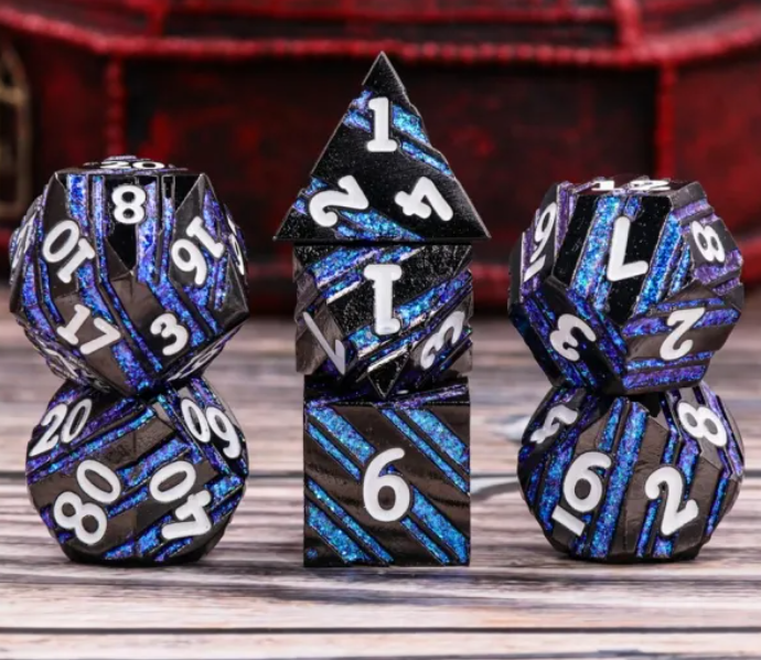 Striped Metal Dice - Guardian