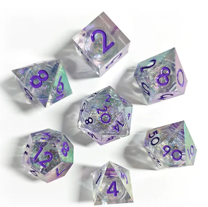 Sharp Edge Resin Dice: Electroplate Lavender