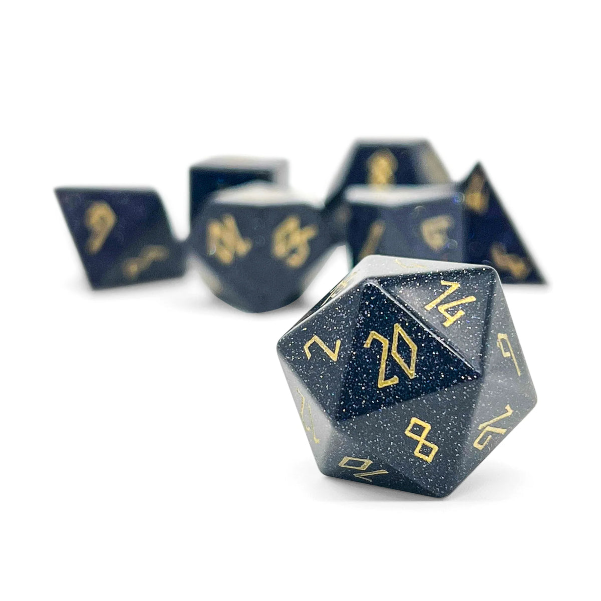 Dés de Gemme Norse Foundry : Grès Bleu - Set RPG 7 Pièces
