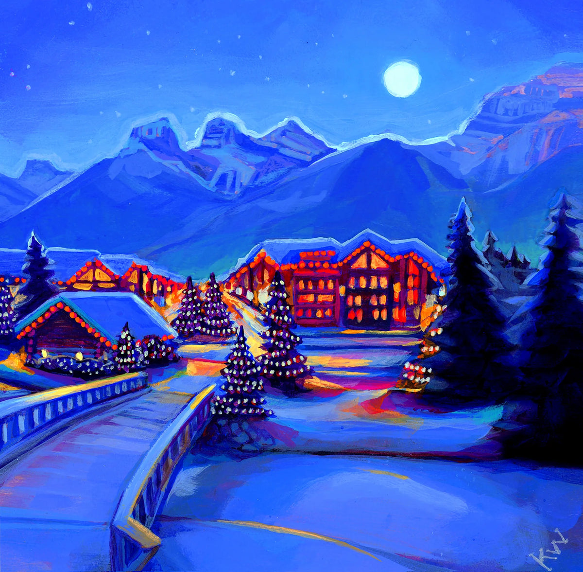 Mini StumpCraft Jigsaw Puzzle: Good Night Canmore