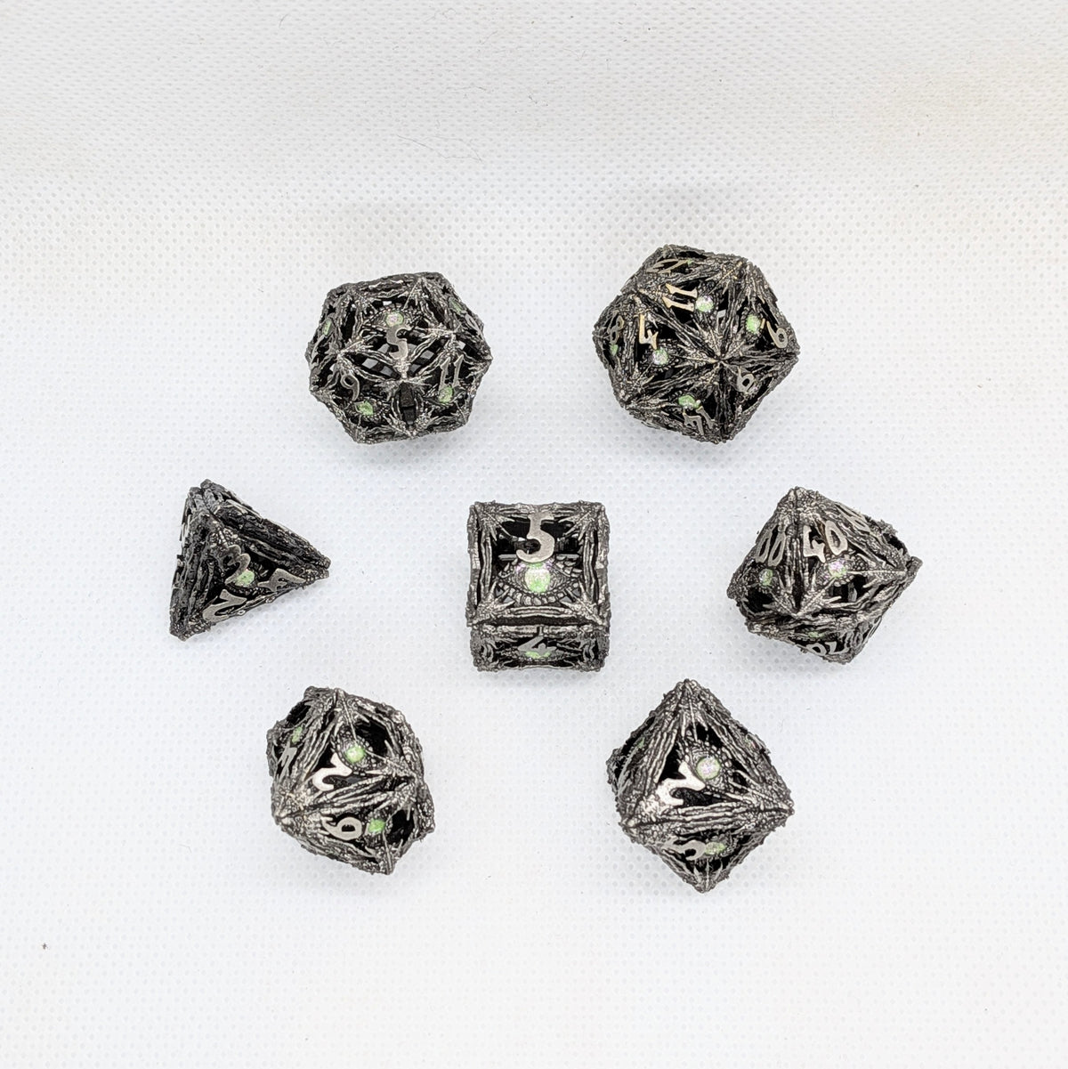 Dés creux en métal : Yeux de diable - Argent