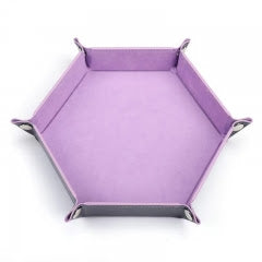 Plateau à dés hexagonal en similicuir et velours : Lavande
