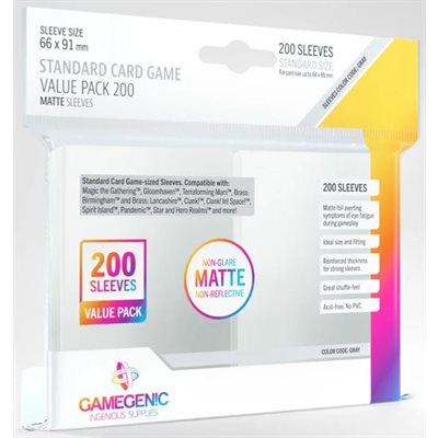 Sleeves: Gamegenic Matte Standard Card Game Value Pack (200)