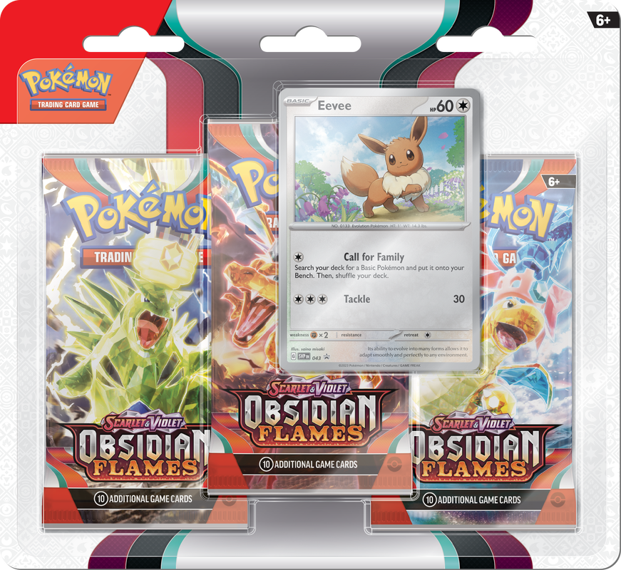 Pokemon SV3 Obsidian Flames 3-pack Blister