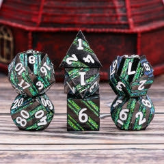 Striped Metal Dice - Aura of Vitality