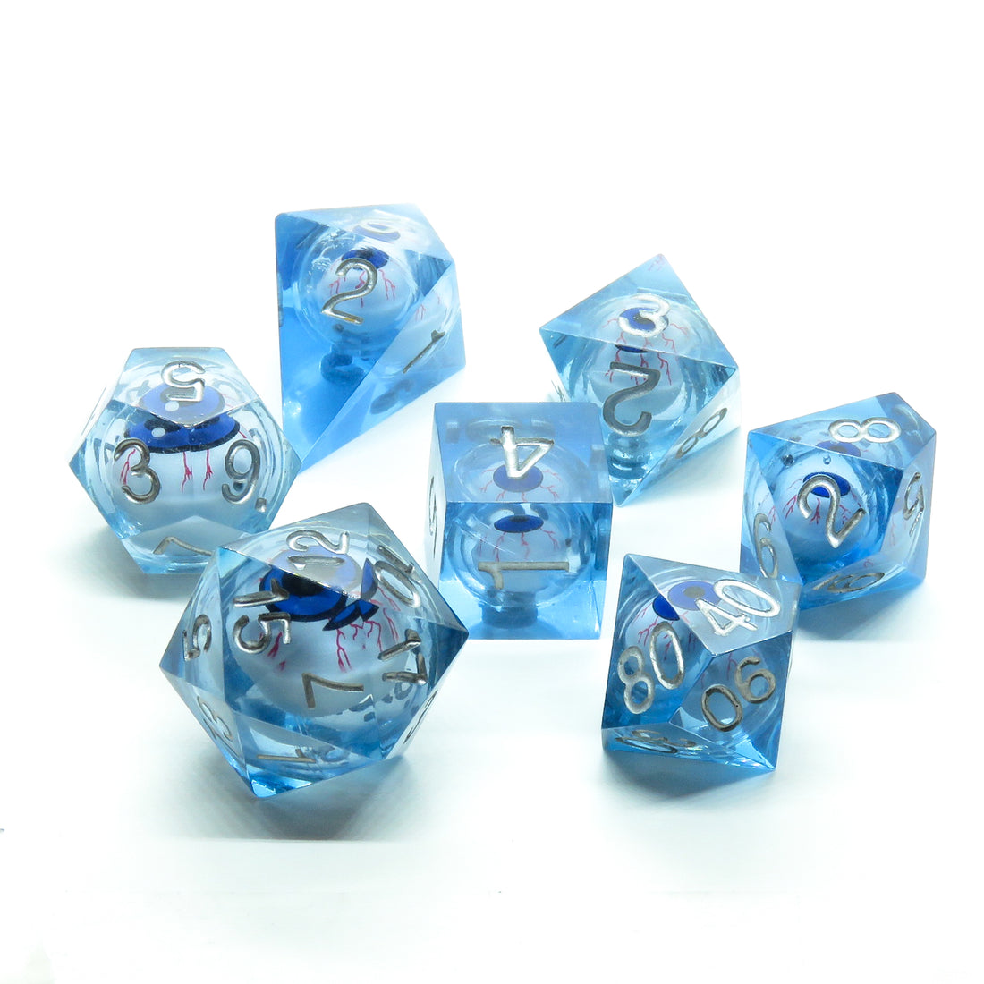 Sharp Edge Eyeball Dice: Blue