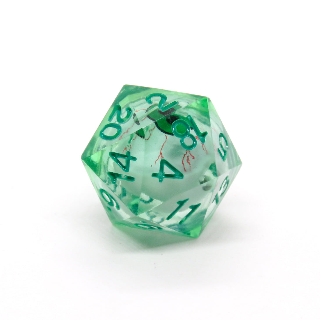 Single D20 Eyeball Dice: Green