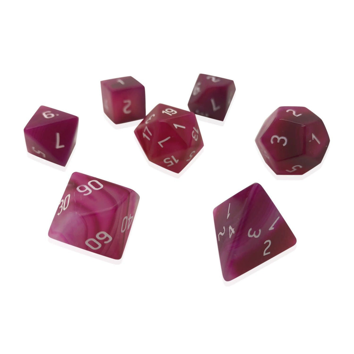 Table Top Cafe Norse Foundry Gemstone Dice: Pink Striped Agate
