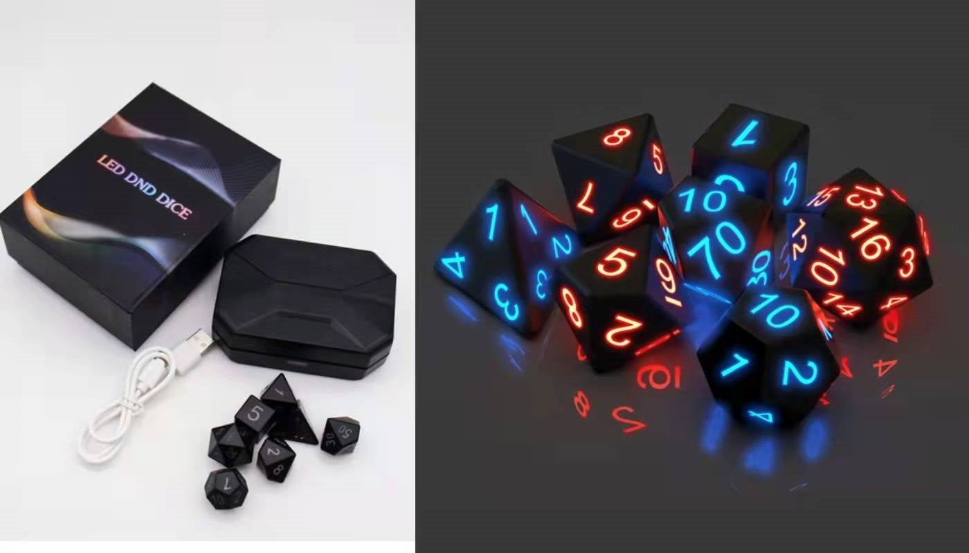 Table Top Cafe Rechargeable Electronic LED Dice Set