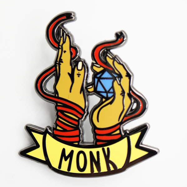 Table Top Cafe Banner Class Pins: Monk