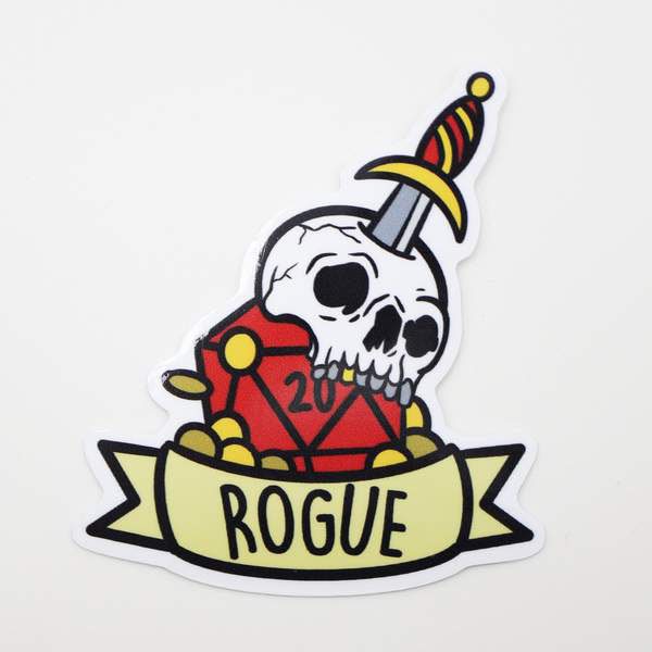 Table Top Cafe Banner Class Sticker: Rogue