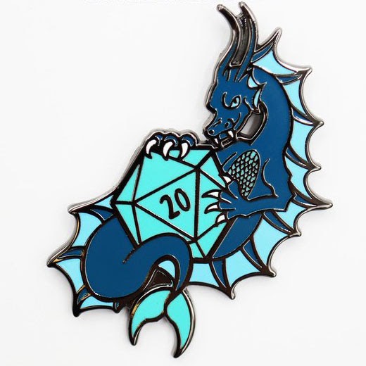 Table Top Cafe Dice Dragons Pin: Water