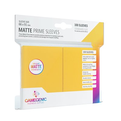 Table Top Cafe Sleeves: Gamegenic Matte Prime Standard-Sized Sleeves Yellow (100)