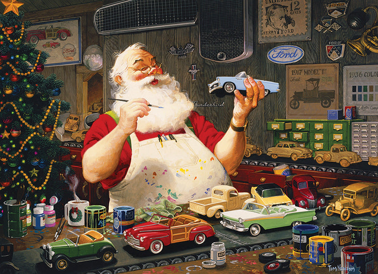 Table Top Cafe Puzzle: 1000 Santa Painting Cars