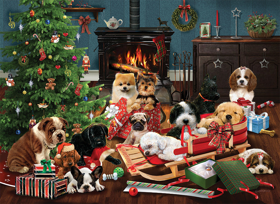 Table Top Cafe Puzzle: 1000 Christmas Puppies